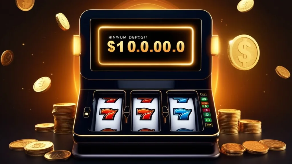 Montant minimum de dépôt affiché sur un terminal de casino