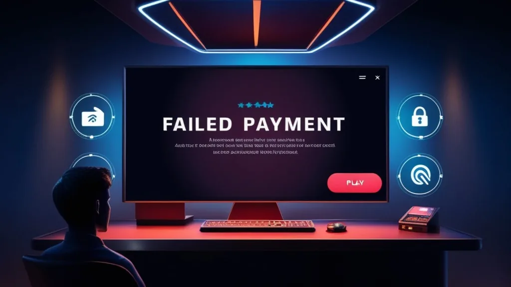 Alerte d’erreur de paiement dans un casino sombre