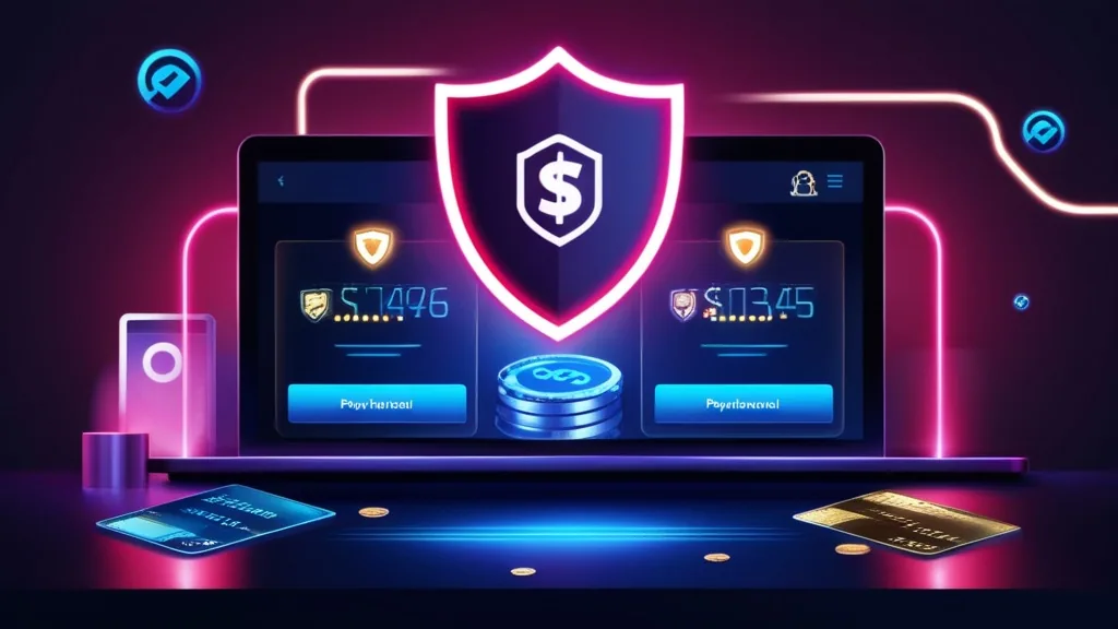 Écran de sécurité protégeant les transactions de casino